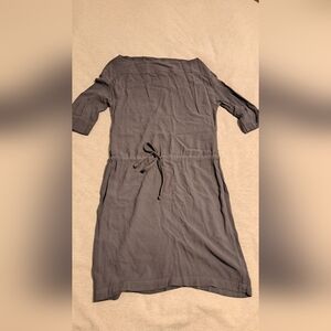 Gray Casual Dress with Drawstring Waist